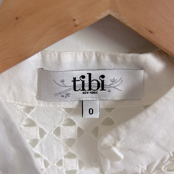 Tibi White Cut Out Button Up Blouse - Picture 5 of 8